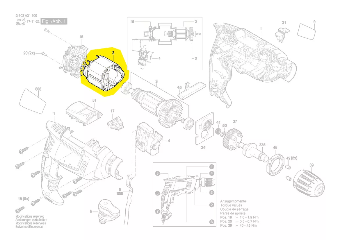 Stator réf. 2 609 003 196 BOSCH